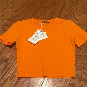 Zara Orange Short Sleeve Tee